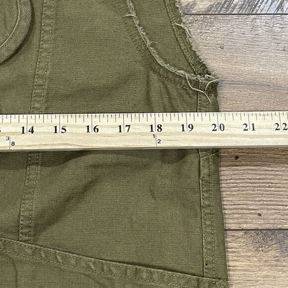 Wilfred Free Aritzia Vest Womens Small Linen Blend Military‎ Utility Layer Green - Picture 10 of 11